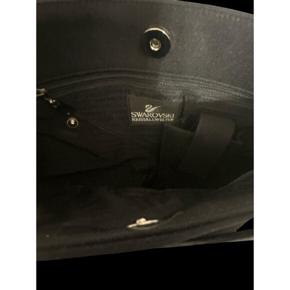 Swarovski Kristall Welten Purse Bijou Black Slim Shoulder Bag Accent Crystals - Picture 8 of 9